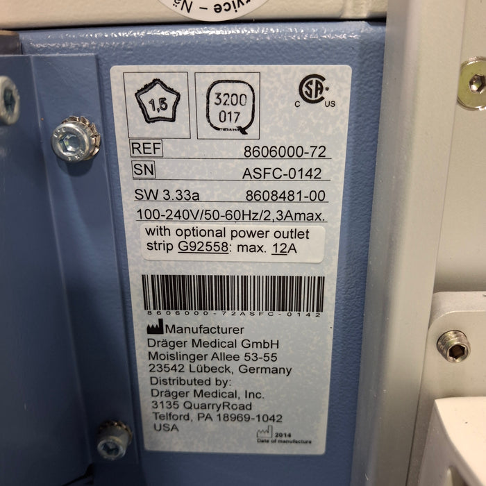 Draeger Medical Fabius Tiro Anesthesia Machine