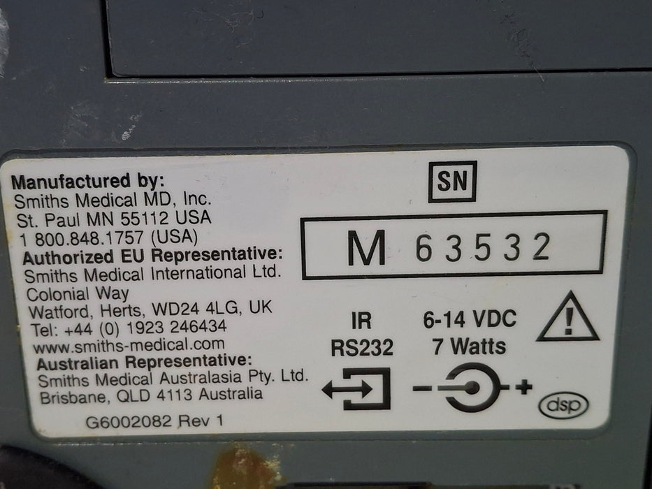 Smiths Medical Medfusion 3500 Version 3 Syringe Infusion Pump