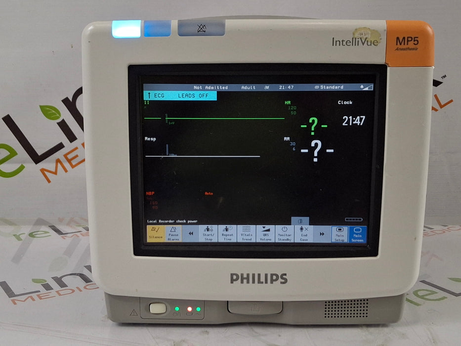 Philips IntelliVue MP5 Anesthesia SpO2, ECG, NIBP, IBP, Temp Patient Monitor