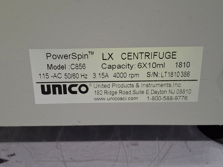 Unico C856 PowerSpin LX Centrifuge