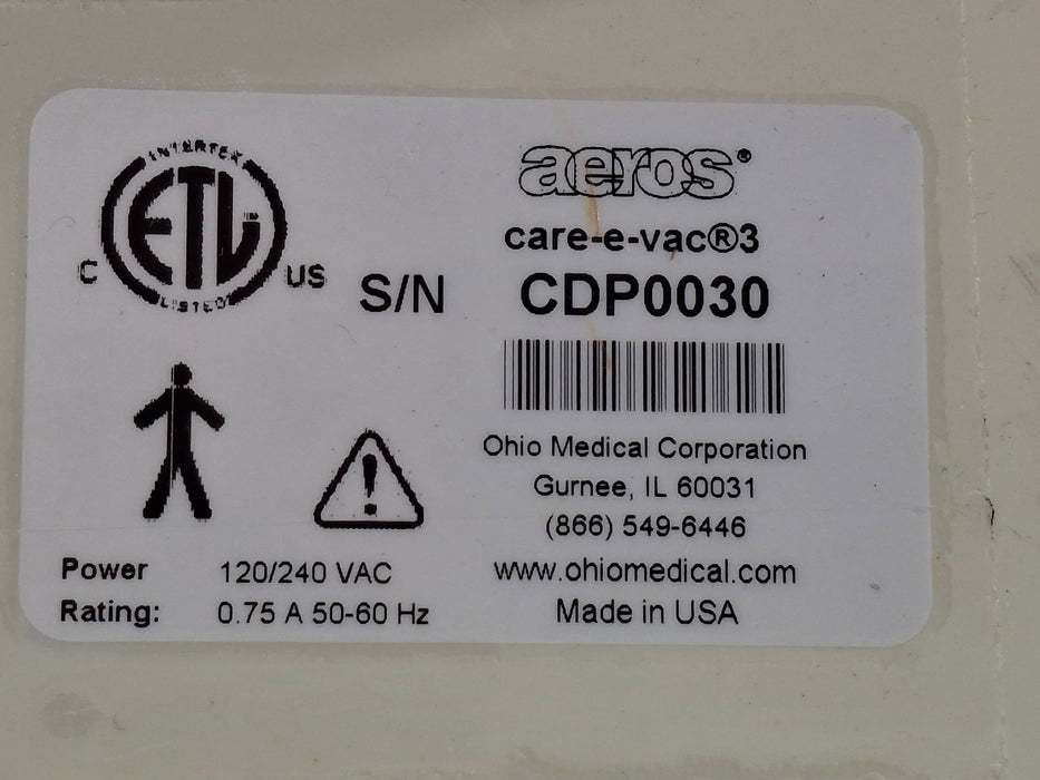 Ohio Medical Corporation Ohio Medical Corporation Care-E-Vac 3 Portable Suction System Surgical Equipment reLink Online