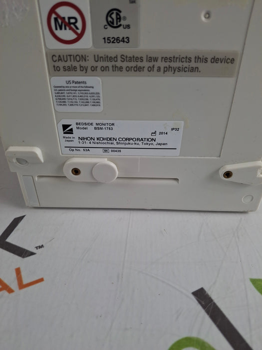 Nihon Kohden BSM-1753 Life Scope PT Transport Patient Monitor