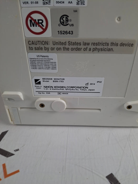 Nihon Kohden BSM-1753 Life Scope PT Transport Patient Monitor