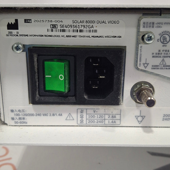 GE Healthcare Solar 8000i Patient Monitor
