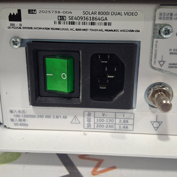 GE Healthcare Solar 8000i Patient Monitor
