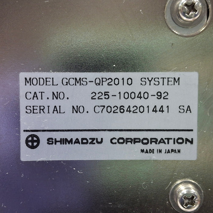 Shimadzu GCMS-QP2010 Gas Chromatograph Mass Spectrometer