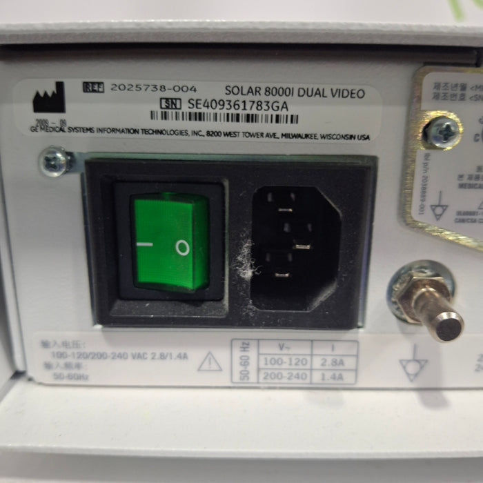 GE Healthcare Solar 8000i Patient Monitor