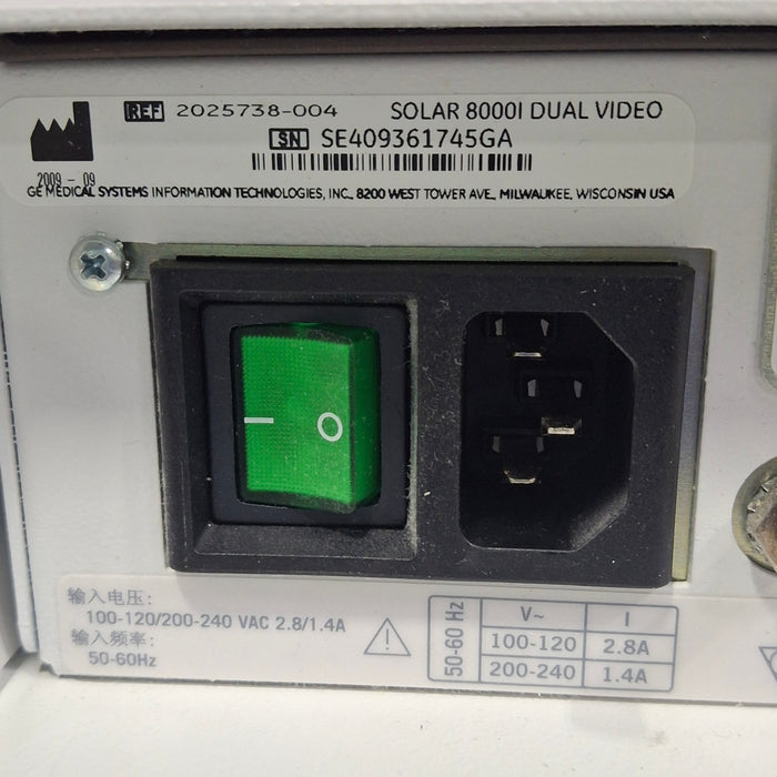 GE Healthcare Solar 8000i Patient Monitor