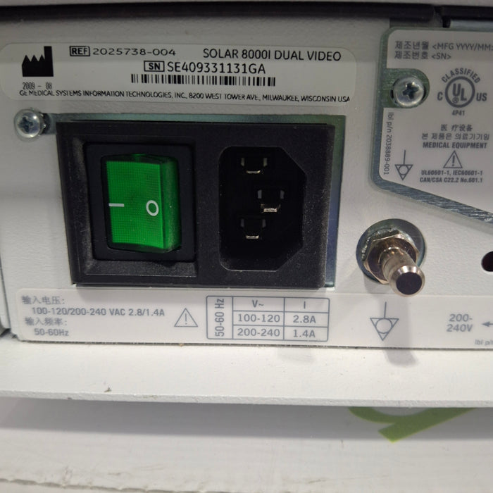 GE Healthcare Solar 8000i Patient Monitor