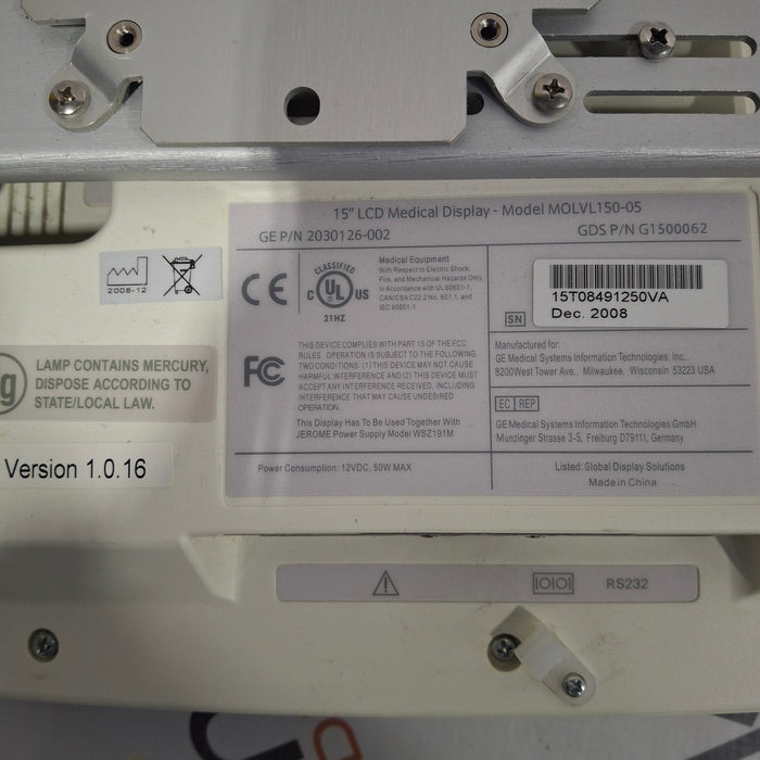 GE Healthcare MOLVL150-05 15" LCD Medical Display