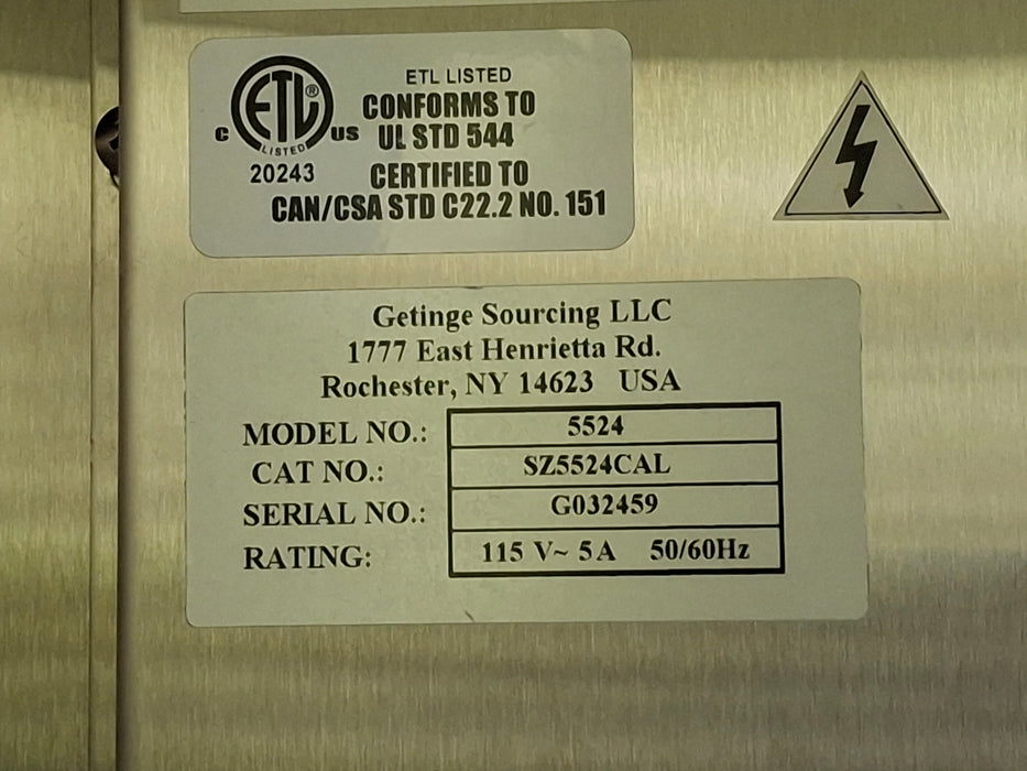 Getinge 5524 Warming Cabinet