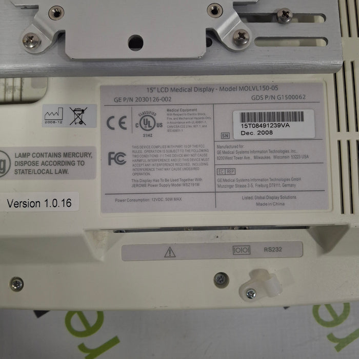 GE Healthcare MOLVL150-05 15" LCD Medical Display