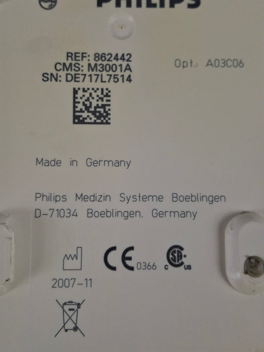 Philips M3001A-A03C06 Masimo SpO2, NIBP, ECG, Temp, IBP MMS Module