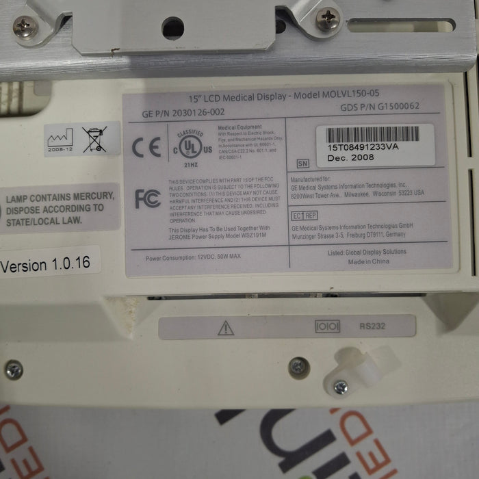 GE Healthcare MOLVL150-05 15" LCD Medical Display