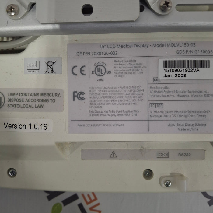 GE Healthcare MOLVL150-05 15" LCD Medical Display
