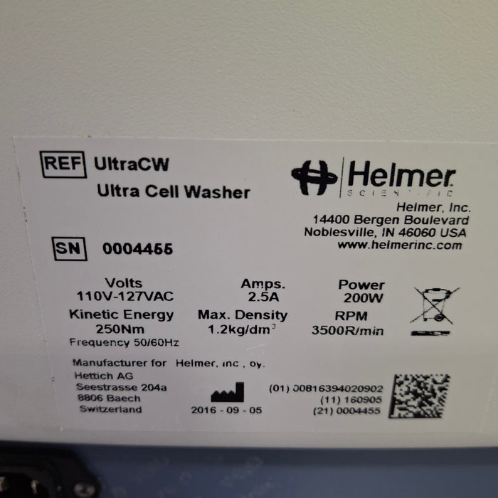 Helmer Inc UltraCW Cell Washing Centrifuge