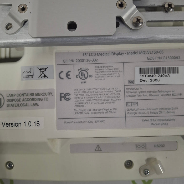 GE Healthcare MOLVL150-05 15" LCD Medical Display