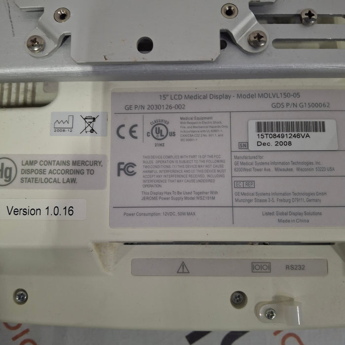GE Healthcare MOLVL150-05 15" LCD Medical Display