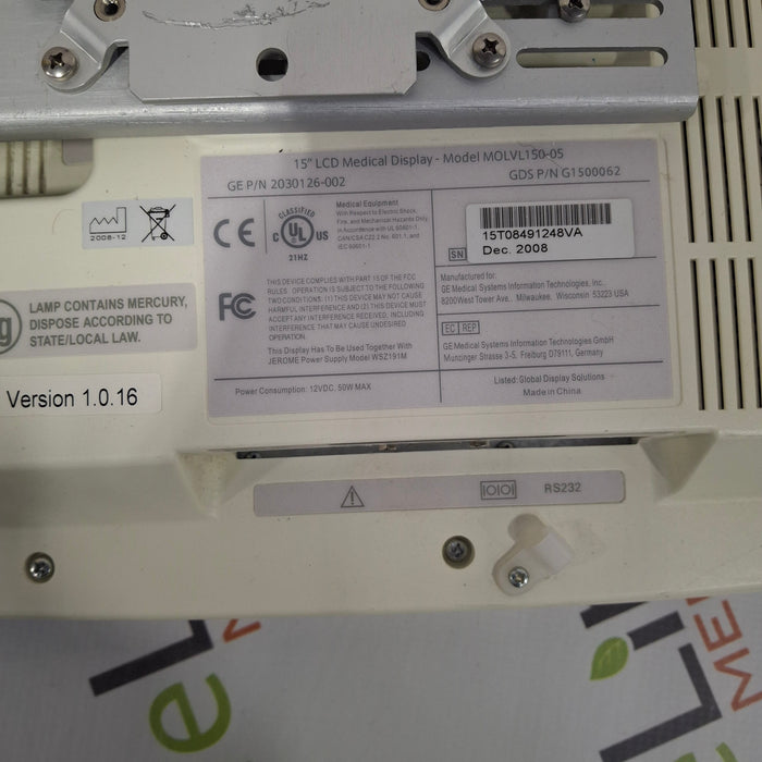 GE Healthcare MOLVL150-05 15" LCD Medical Display