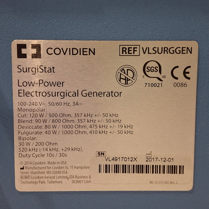 Valleylab Surgistat Electrosurgical Unit