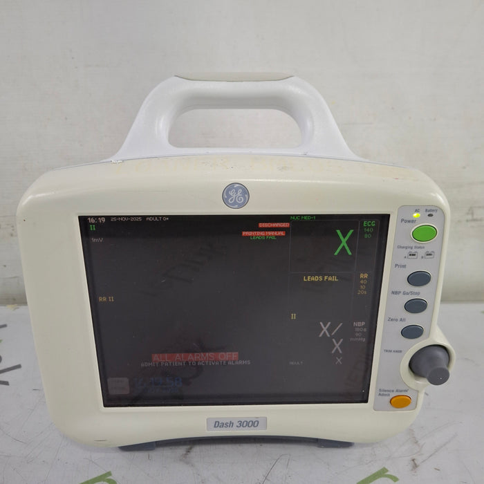 GE Healthcare Dash 3000 - Masimo SpO2 Patient Monitor