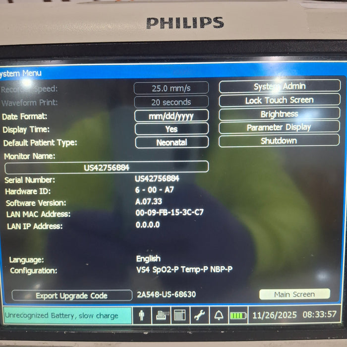 Philips SureSigns VS4 Vital Signs Monitor