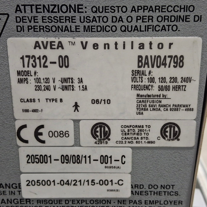 CareFusion Avea Ventilator