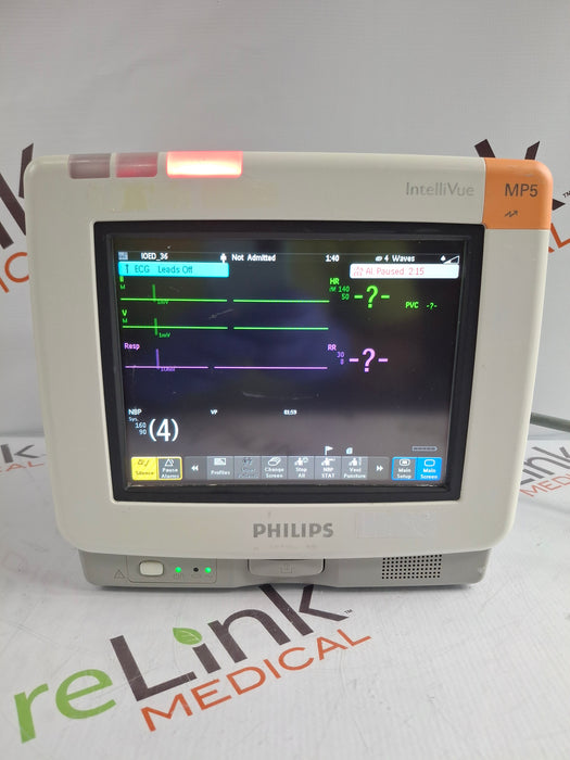 Philips Intellivue MP5 - ECG, Fast SpO2, NIBP, Press, Temp Patient Monitor