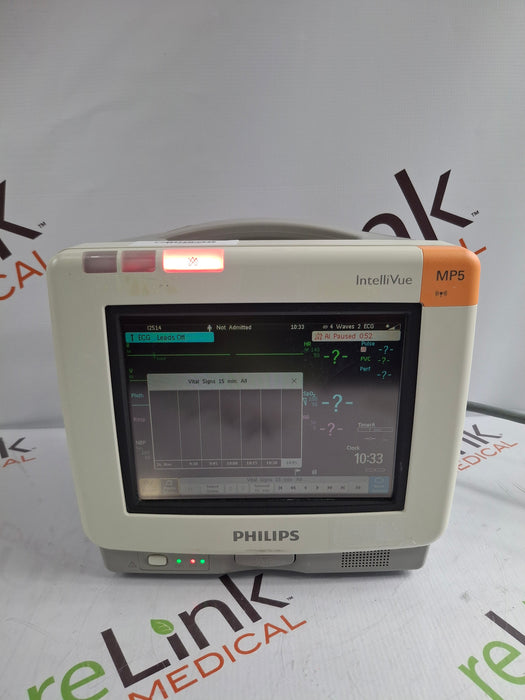 Philips IntelliVue MP5 SpO2, ECG, NIBP, IBP, Temp, CO2 Patient Monitor