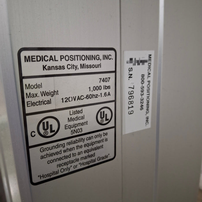 Medical Positioning, Inc. 7407 Ultrasound Table