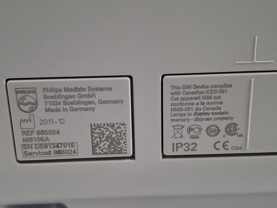 Philips Intellivue MP5 - ECG, Fast SpO2, NIBP, Press, Temp Patient Monitor