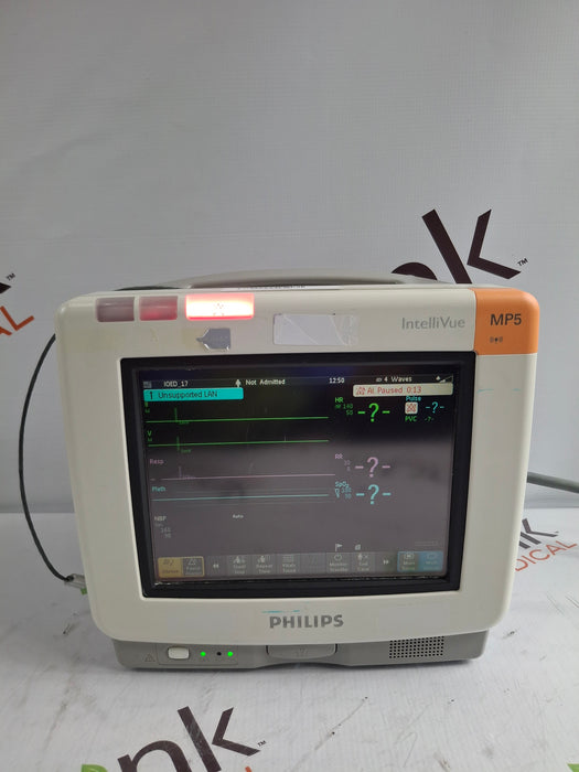 Philips Intellivue MP5 - ECG, Fast SpO2, NIBP, Press, Temp Patient Monitor