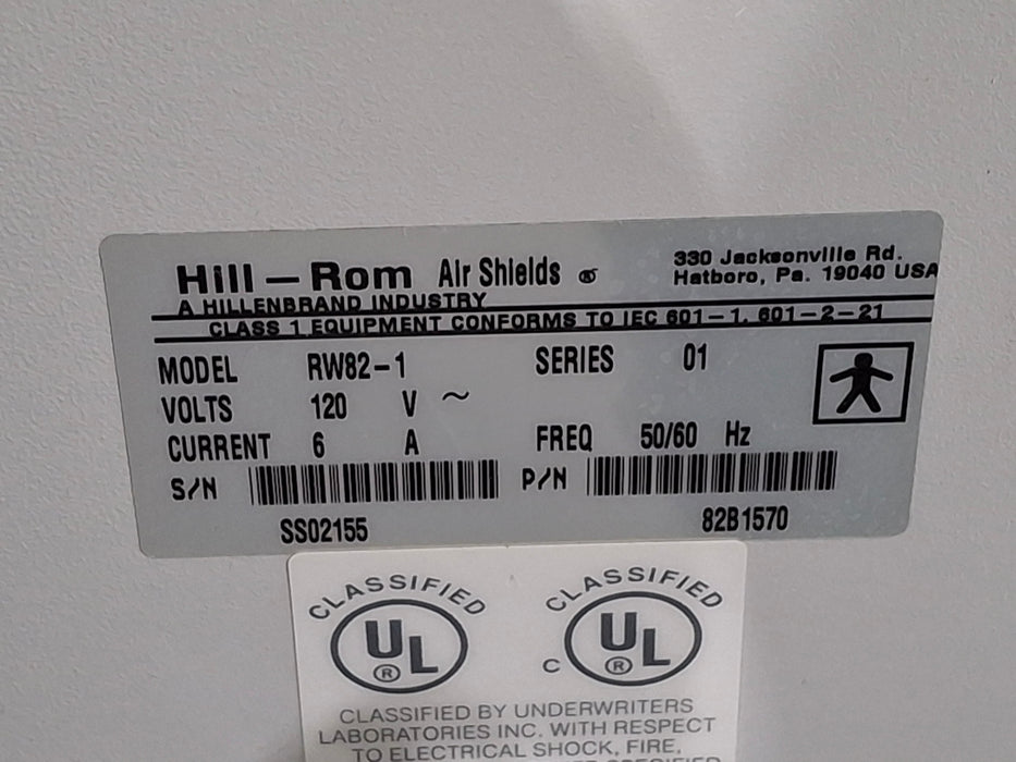 Hill-Rom Air-Shields RW82-1 Incubator