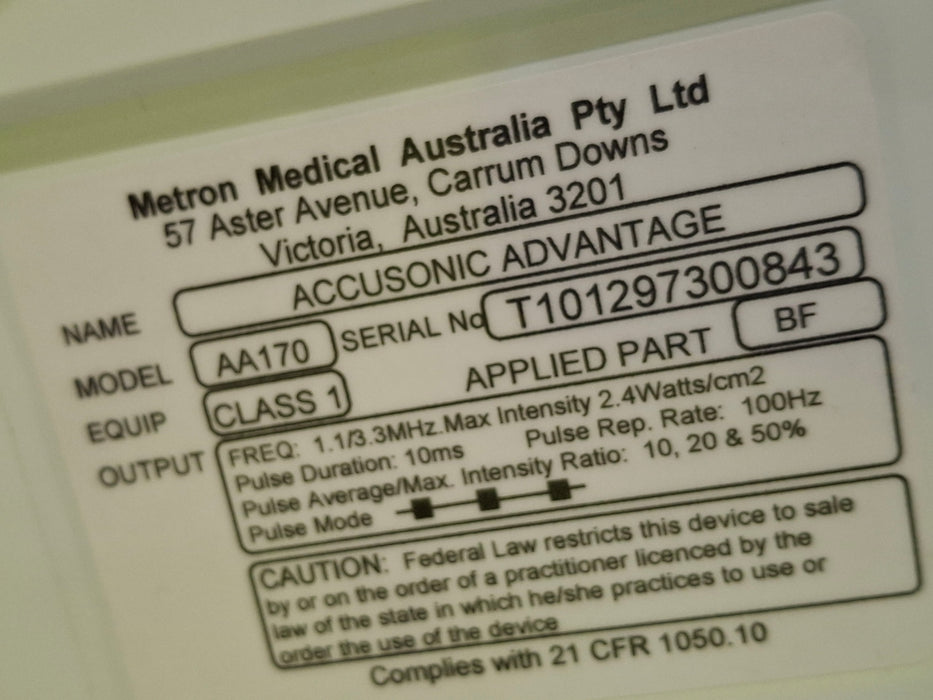 Metron Medical Accusonic Advantage Ultrasound