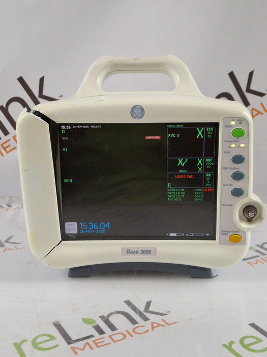 GE Healthcare Dash 3000 - GE/Nellcor SpO2 Patient Monitor