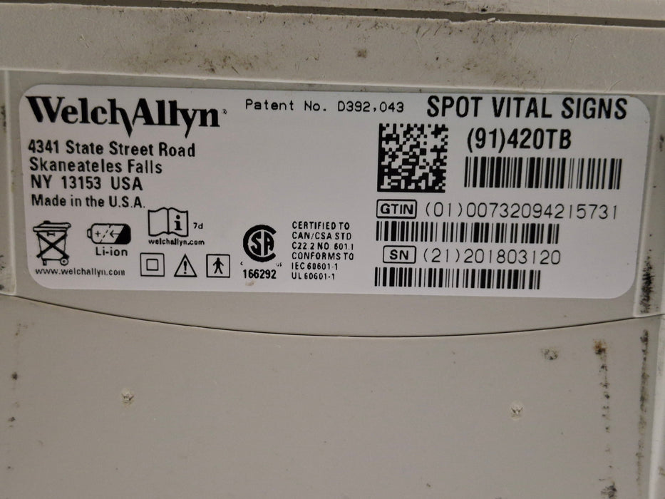Welch Allyn Spot 420 - NIBP, Temp Vital Signs Monitor