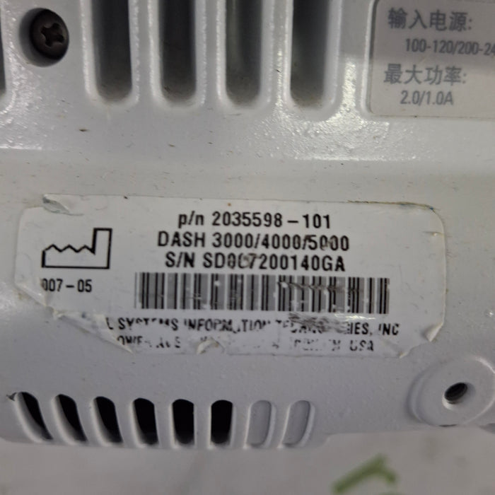 GE Healthcare Dash 3000 - GE/Nellcor SpO2 Patient Monitor