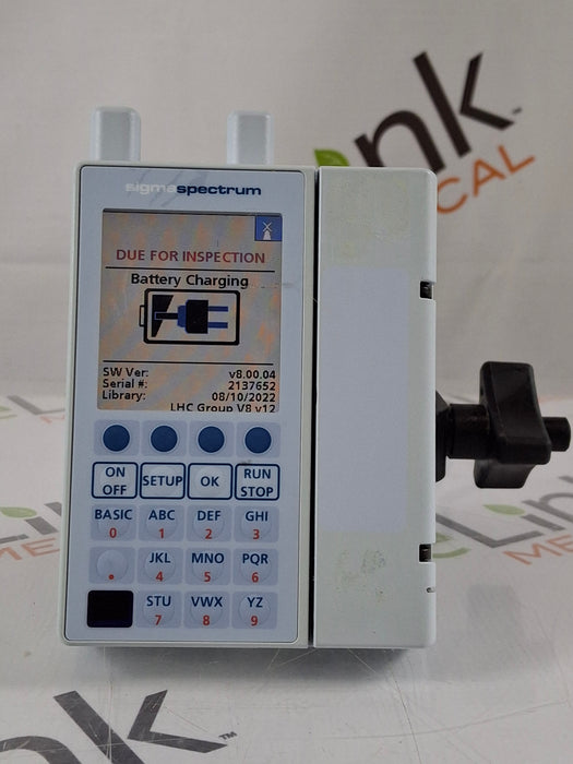 Baxter Sigma Spectrum 8.00.04 w/ A/B/G/N Battery Infusion Pump