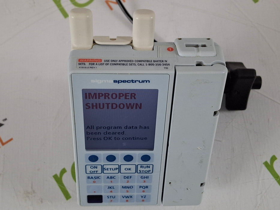Baxter Sigma Spectrum w/ A/B/G/N Battery Infusion Pump