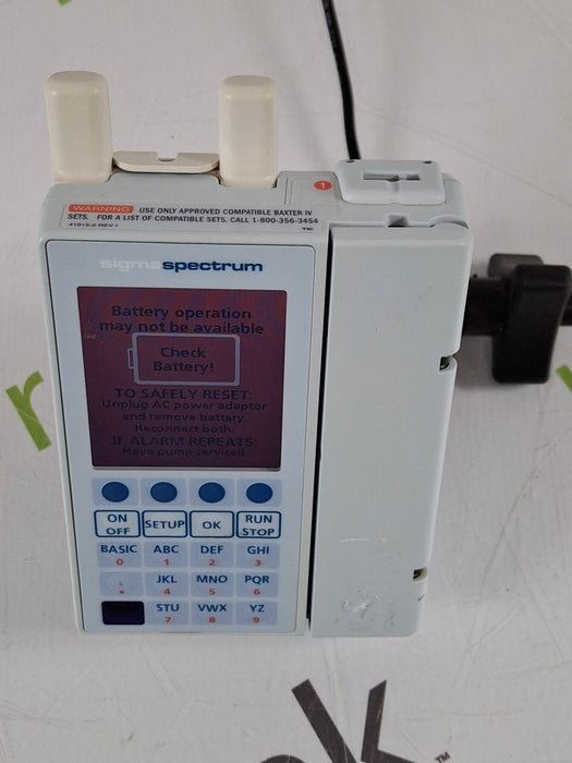 Baxter Sigma Spectrum w/ A/B/G/N Battery Infusion Pump