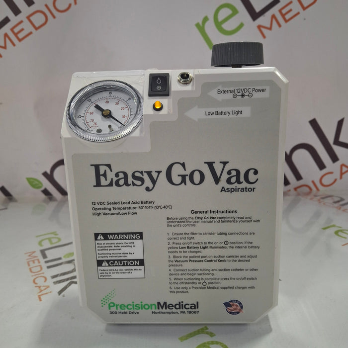 Precision Medical Easy Go Vac PM65 Aspirator
