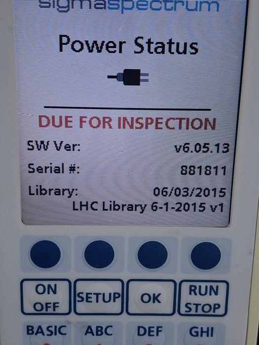 Baxter Sigma Spectrum 6.05.13 without Battery Infusion Pump