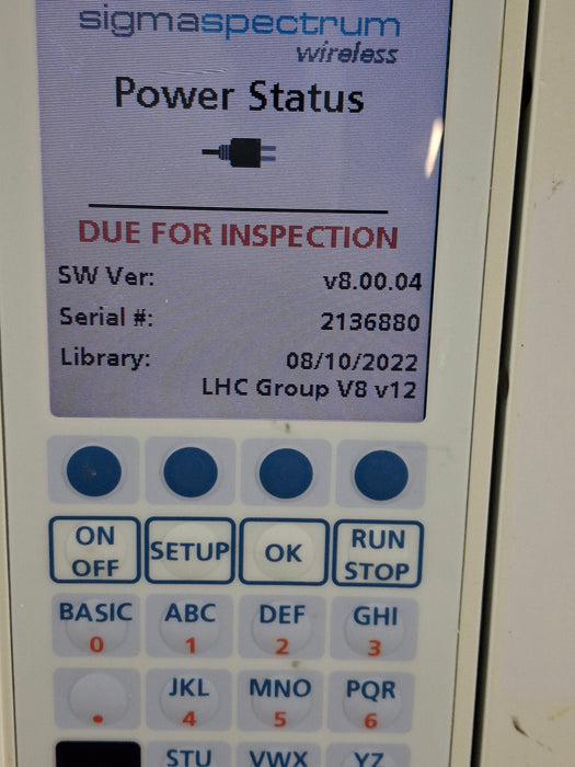 Baxter Sigma Spectrum w/ A/B/G/N Battery Infusion Pump