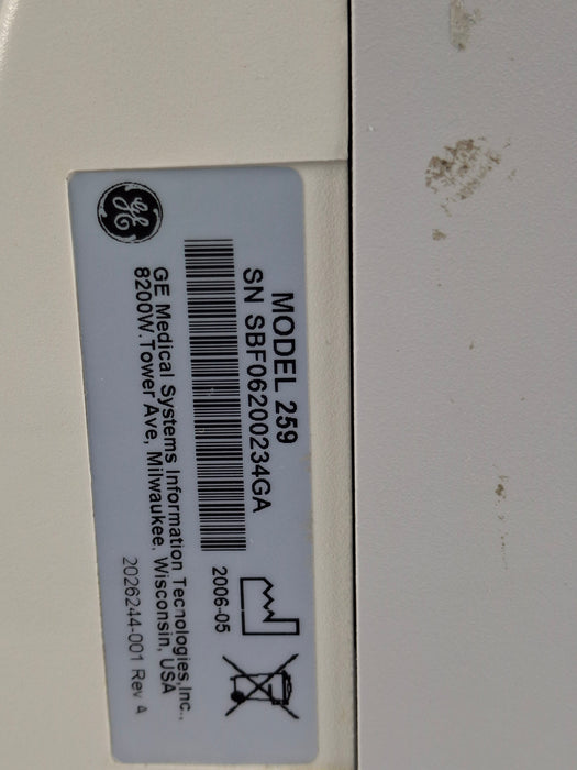 GE Healthcare Corometrics 250 Series Model 259 Fetal Monitor