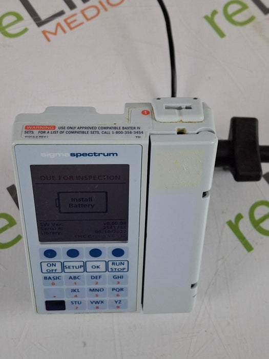 Baxter Sigma Spectrum 8.00.04 w/o Battery Infusion Pump