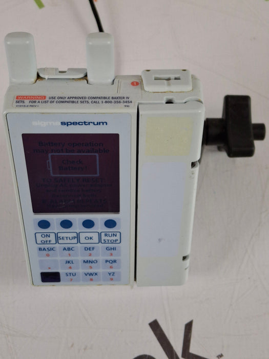 Baxter Sigma Spectrum w/ A/B/G/N Battery Infusion Pump