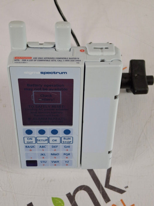 Baxter Sigma Spectrum w/ A/B/G/N Battery Infusion Pump