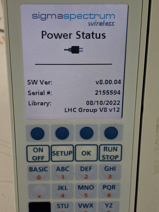 Baxter Sigma Spectrum 8.00.04 w/ A/B/G/N Battery Infusion Pump