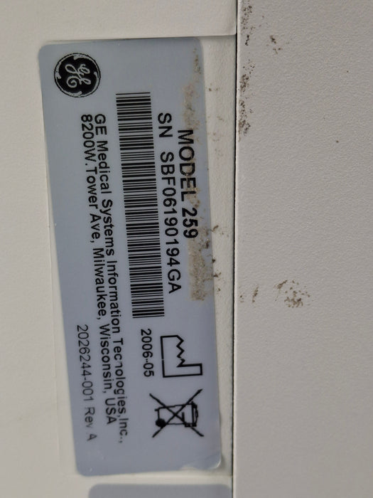 GE Healthcare Corometrics 250 Series Model 259 Fetal Monitor