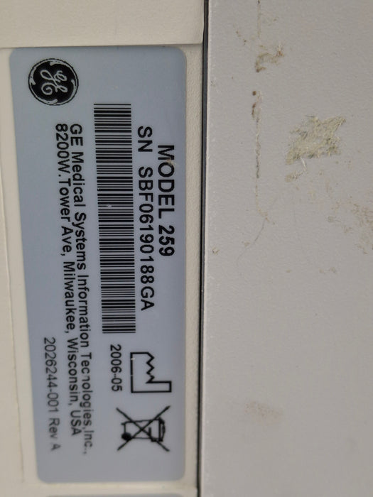 GE Healthcare Corometrics 250 Series Model 259 Fetal Monitor